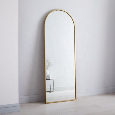 Metal Framed Arched Floor Mirror Gold Stainless Steel Arch Mirror Frame Floor Standing Frame Mirror